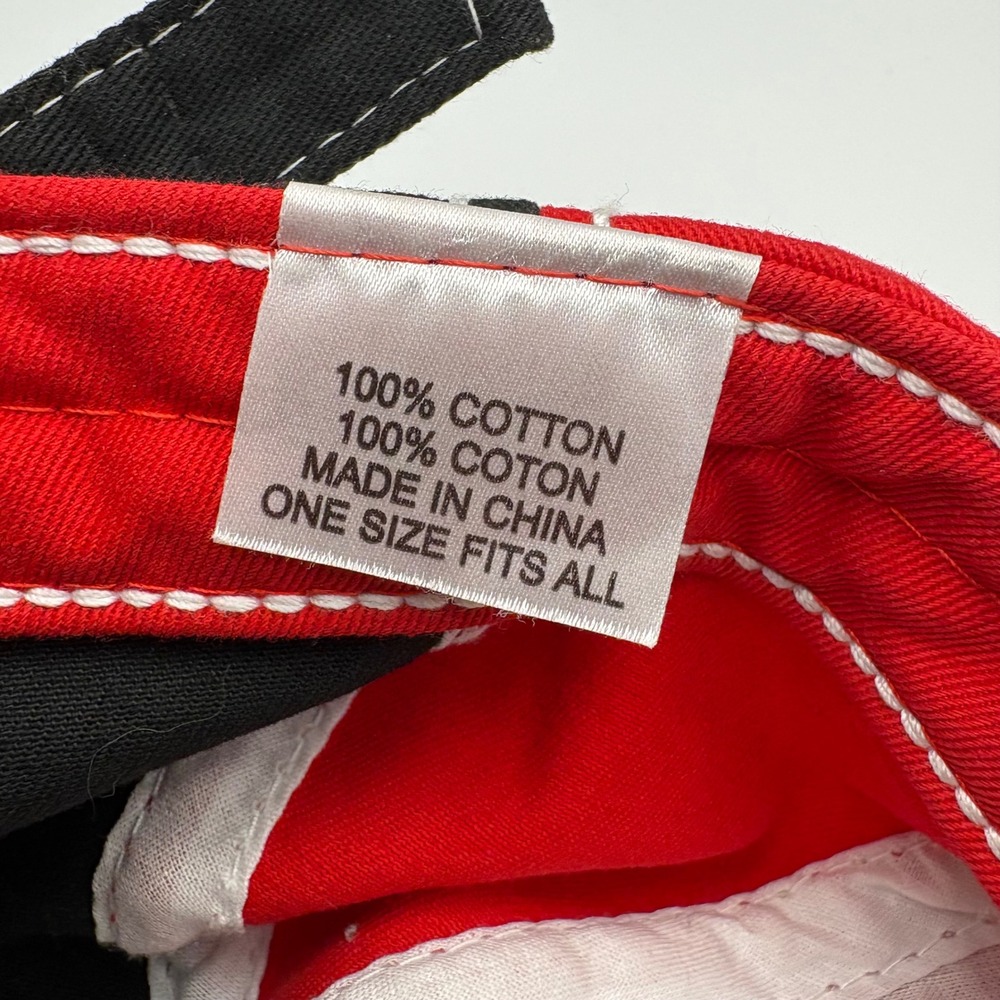 True Religion Red Black Contrast Stitch Horseshoe Logo Baseball Cap Hat OSFA - Picture 7 of 7